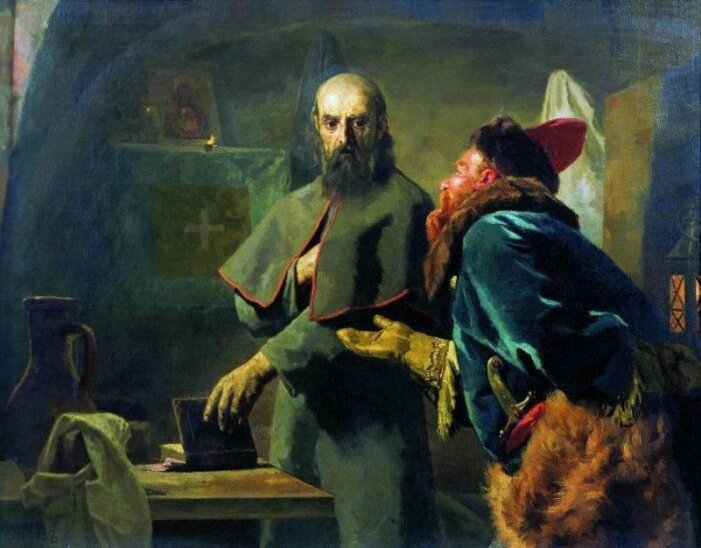 «Митрополит Филипп и Малюта Скуратов». Источник: Wikimedia Commons