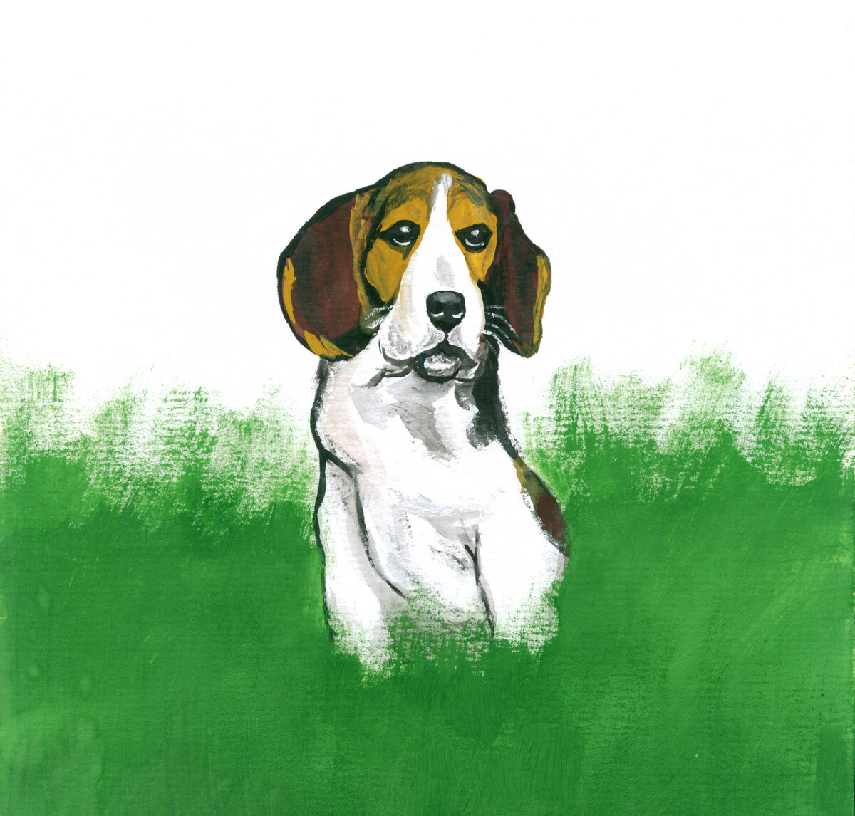 Иллюстрация. Собака. Гуашь, бумага А4.