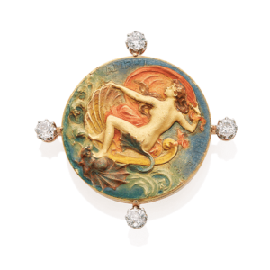 Вевер Брошь Амфитрита с Эмалью и Бриллиантами.