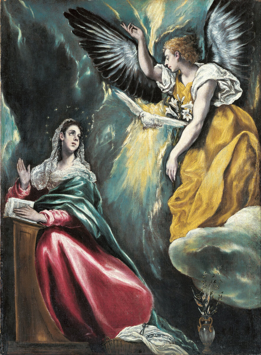 El Greco. Благовещение. Изображение находится в общественном достояние. Источник - хранилище wikimedia.commons