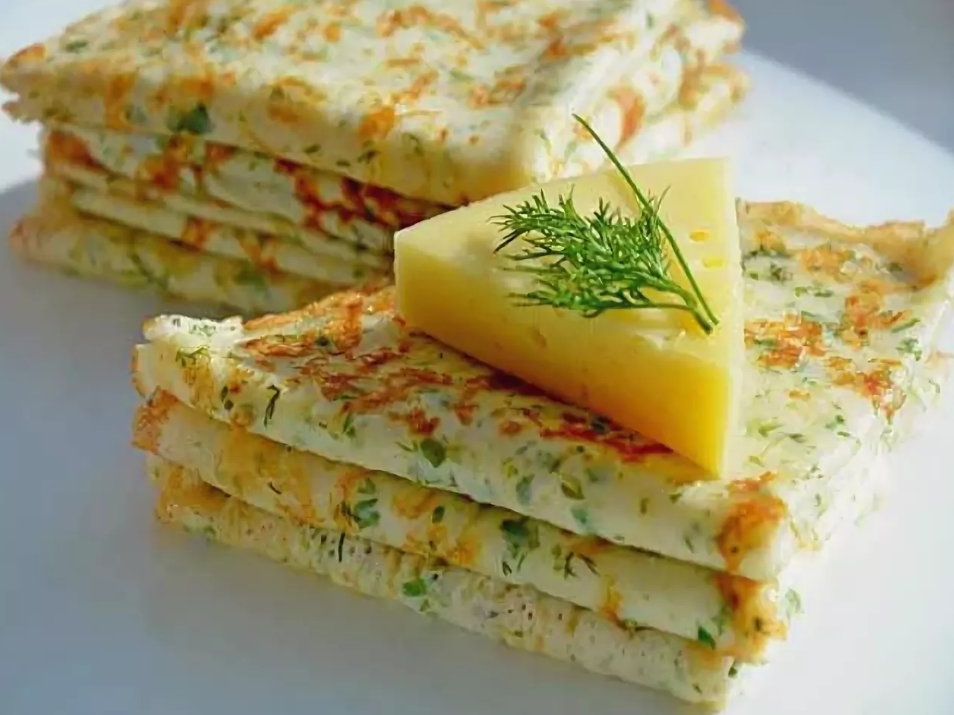 Блины с сыром и зеленью фото