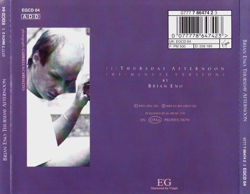 Обратная сторона обложки альбома "Thursday Afternoon"