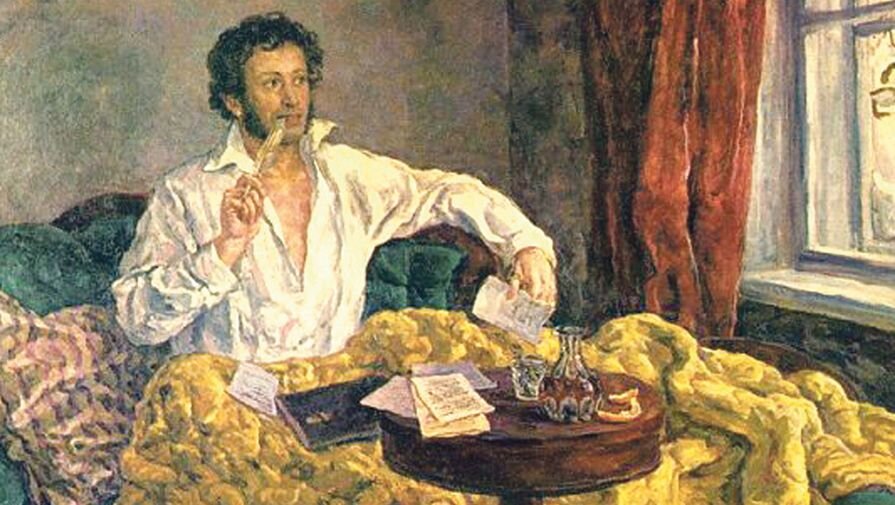 Пушкин в Михайловском, художник П. П. Кончаловский