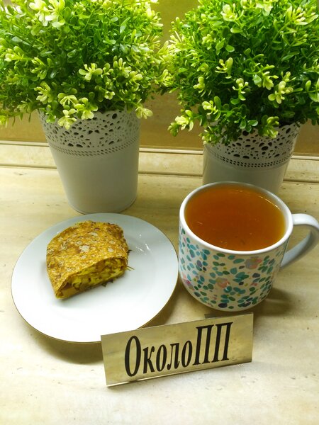 Фото творожно-яблочного рулета