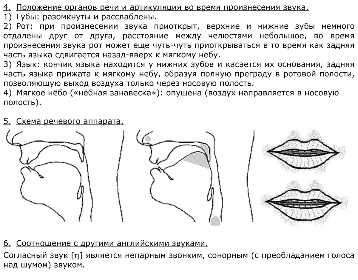 ŋ ] - носовой заднеязычный (как Н, но с преградой как у Г) | Учите  английский? | Дзен