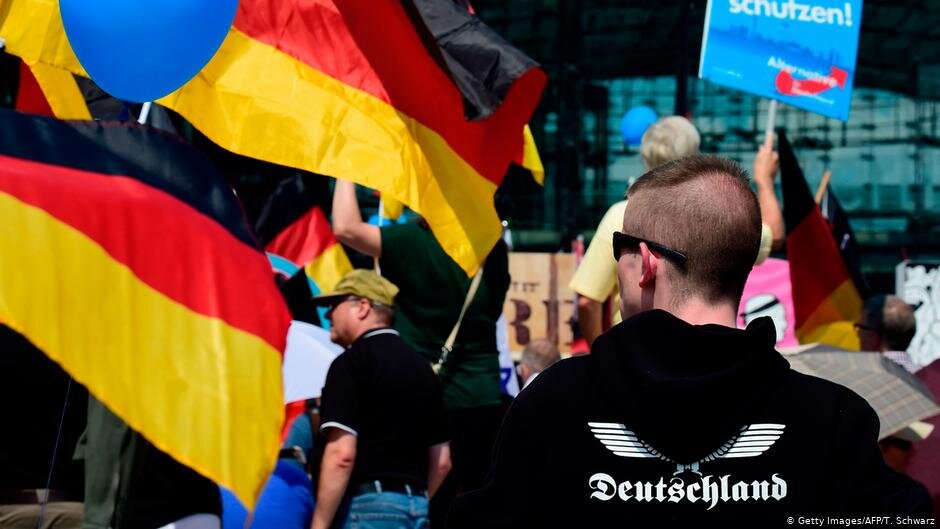 Демонстрация приверженцев партии АдГ в Германии.