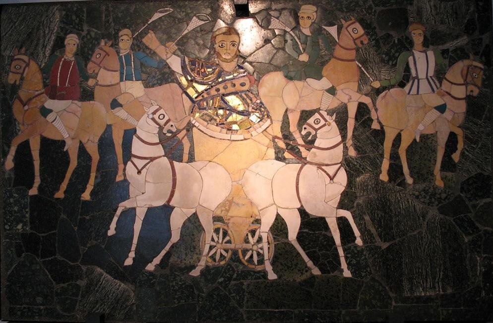 Консульская процессия. Мозаика из базилики Юния Басса, IV в. н.э.