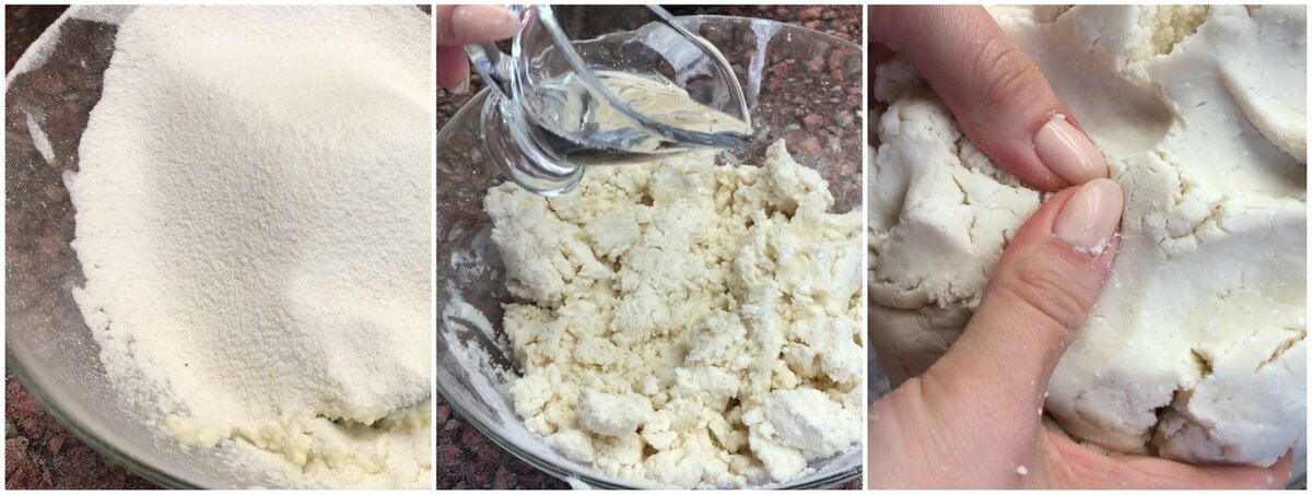 Смотрим на консистенцию теста, если будет слишком сухое и не будет формироваться, добавьте яичный белок, если жидкое и липкое муки.