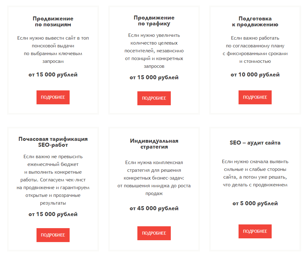 Суть каждого тарифа изложена емко, чтобы читатель не запутался