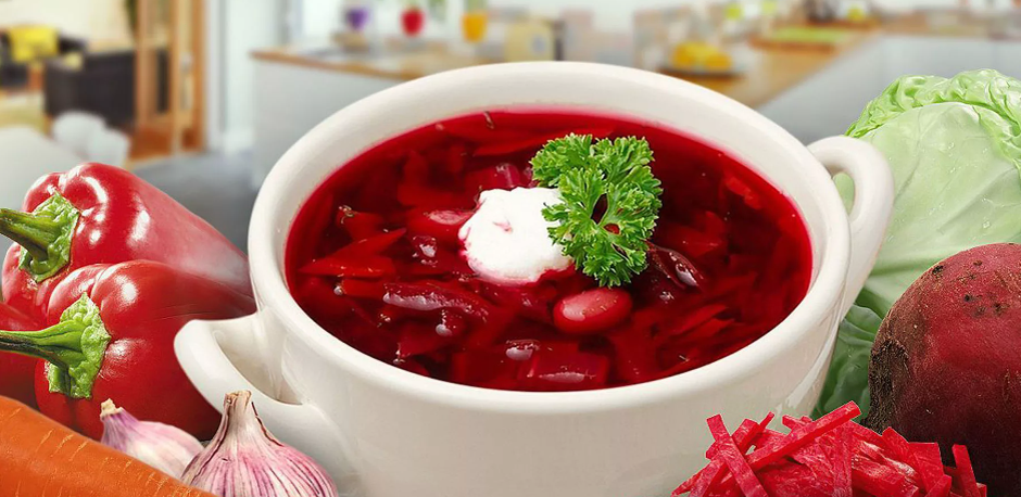 Так выглядит насыщенный красный борщ