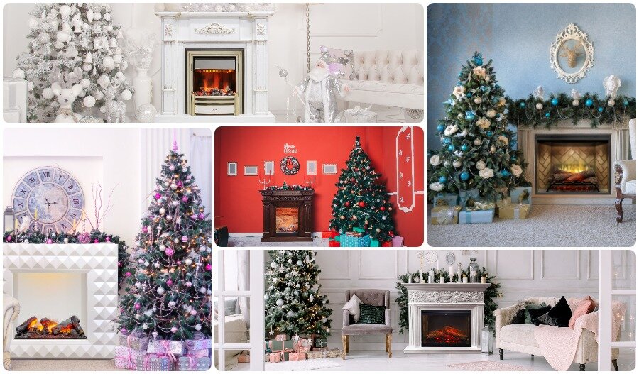 На фото: Интерьер каминов по цветовым гаммам 