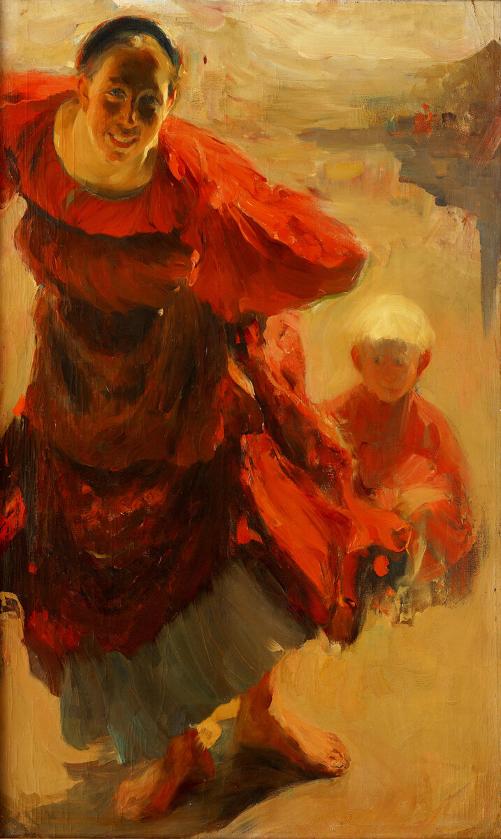 Ф. А. Малявин. Баба с ребенком, 1901. Собрание Саратовского художественного музея имени А. Н. Радищева