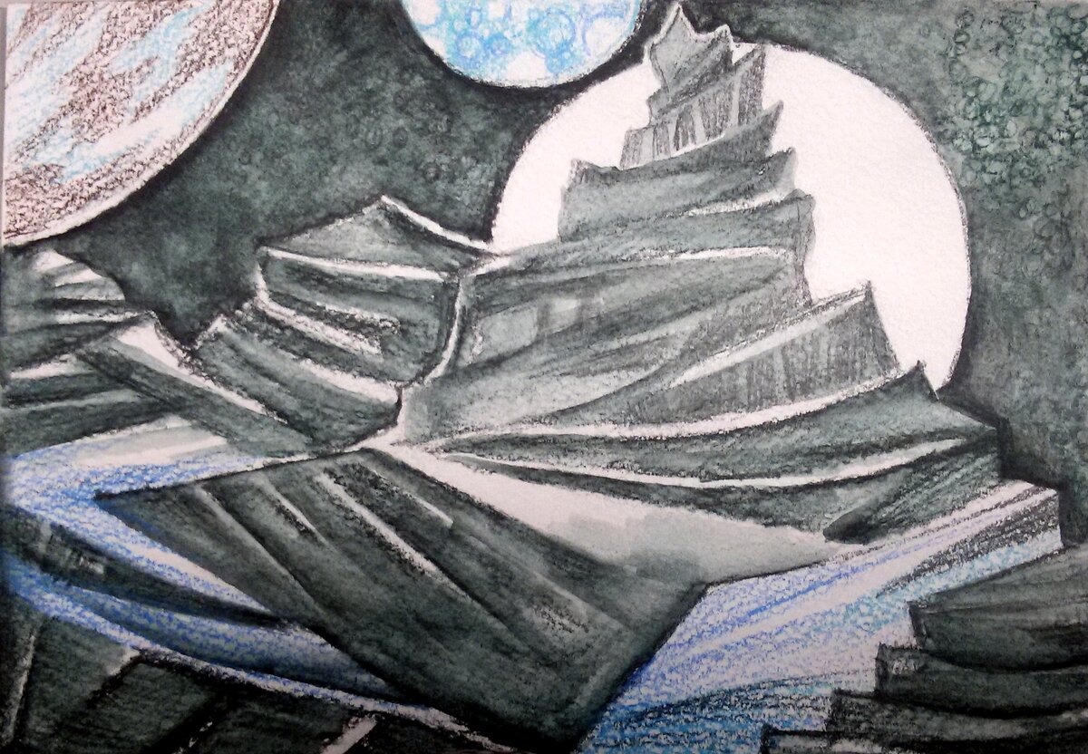 И этот космос тоже нарисован на "рабочем" месте. Рисунок автора. Всем привет