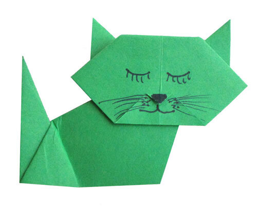 Как сделать бумажную кошку по шаблону
