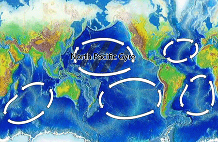 Расположение Большого Тихоокеанского мусорного пятна (wikipedia.org)