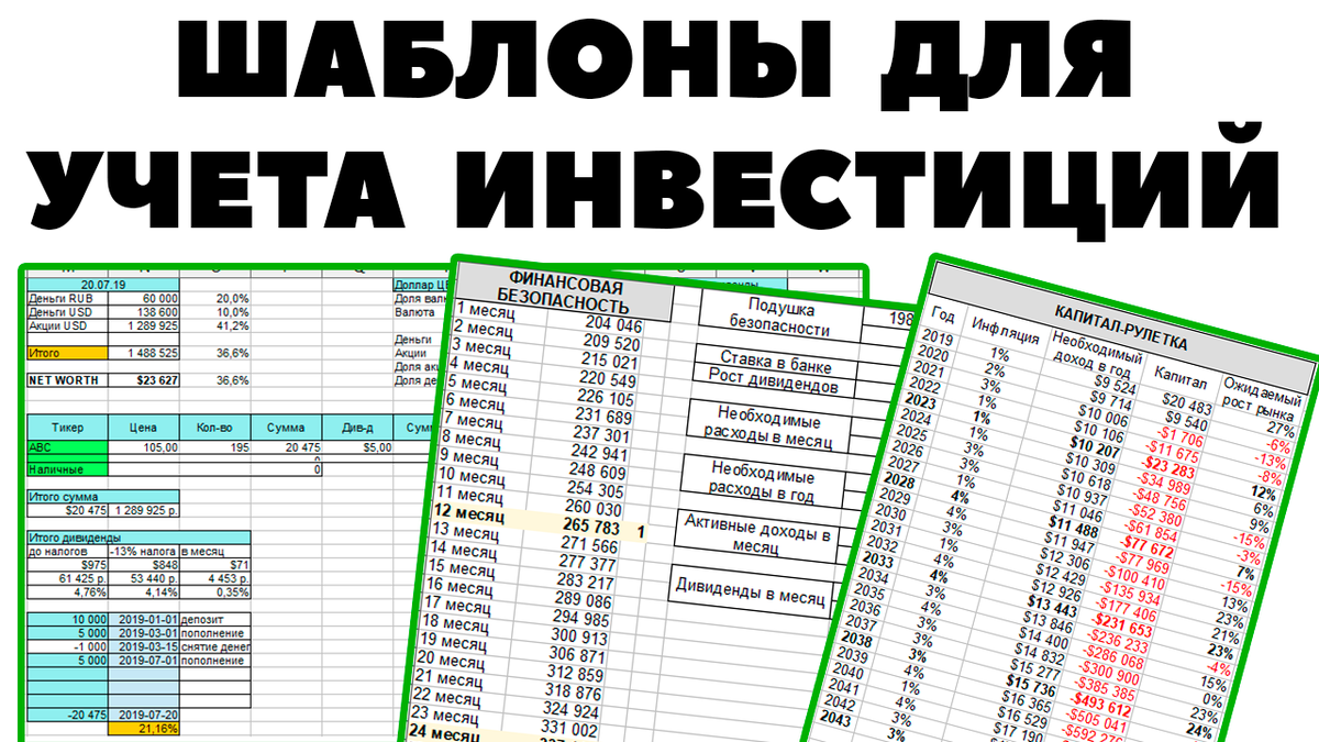 📈Самые НОВЫЕ шаблоны для учета семейного бюджета и инвестиций в акции💵✓ |  Жизнь на дивиденды | Дзен