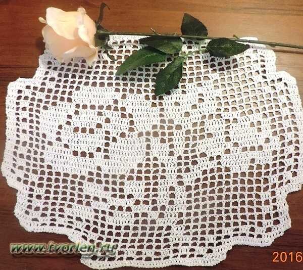 салфетка с розочкой