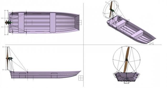Самодельная аэролодка сделанная из обычной резиновой лодки