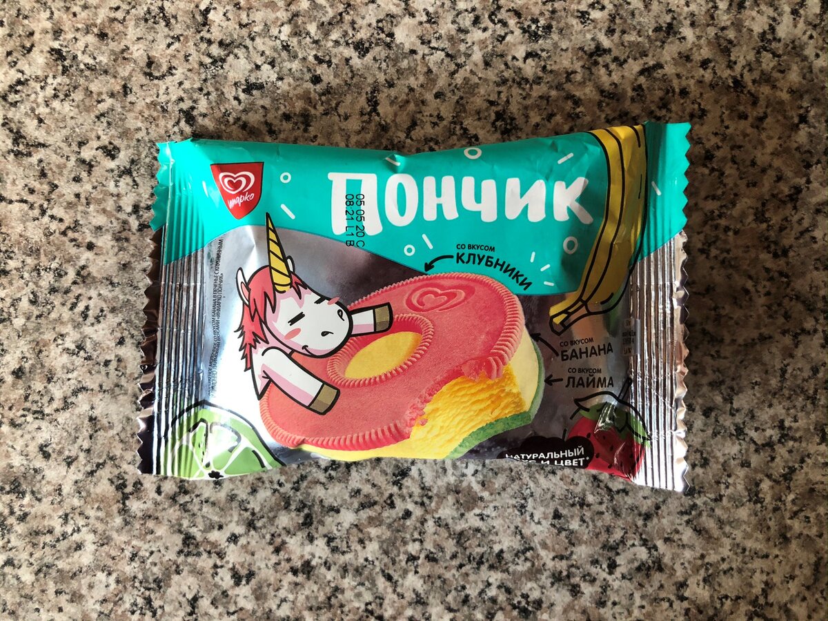 Мороженое пончик Единорог