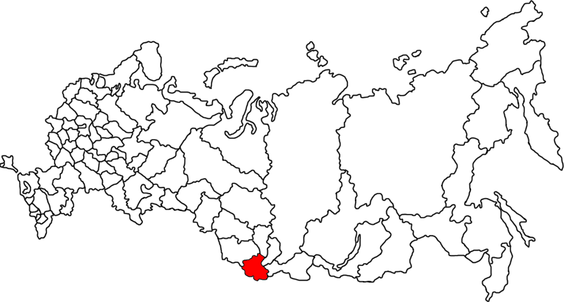 Республика Алтай на карте Российской федерации
