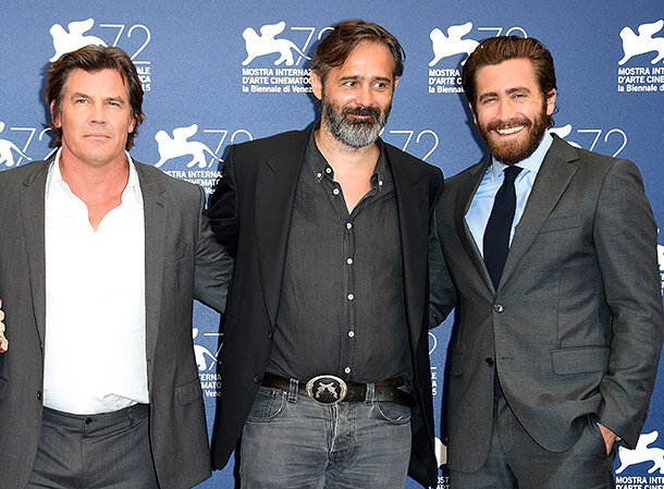 Джош Бролин, Бальтасар Кормакур и Джейк Джилленхол на фотоколле "Эвереста" в Венеции