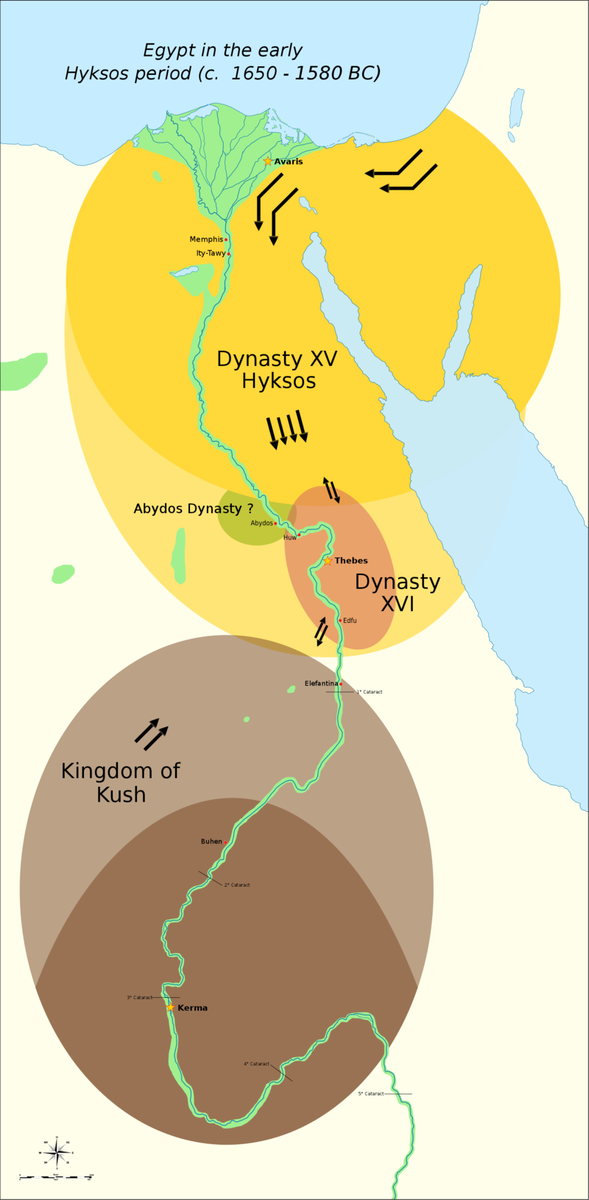 Карта распространения династий Египта. Источник: ru.wikipedia.org