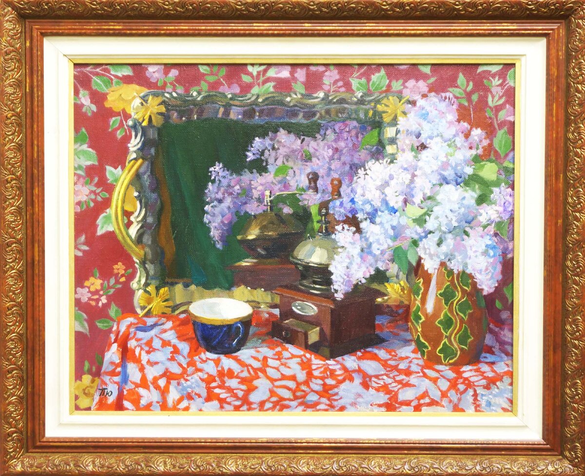 Юрий Платонов  "Натюрморт с подносом" 55х62 хм 2004 г