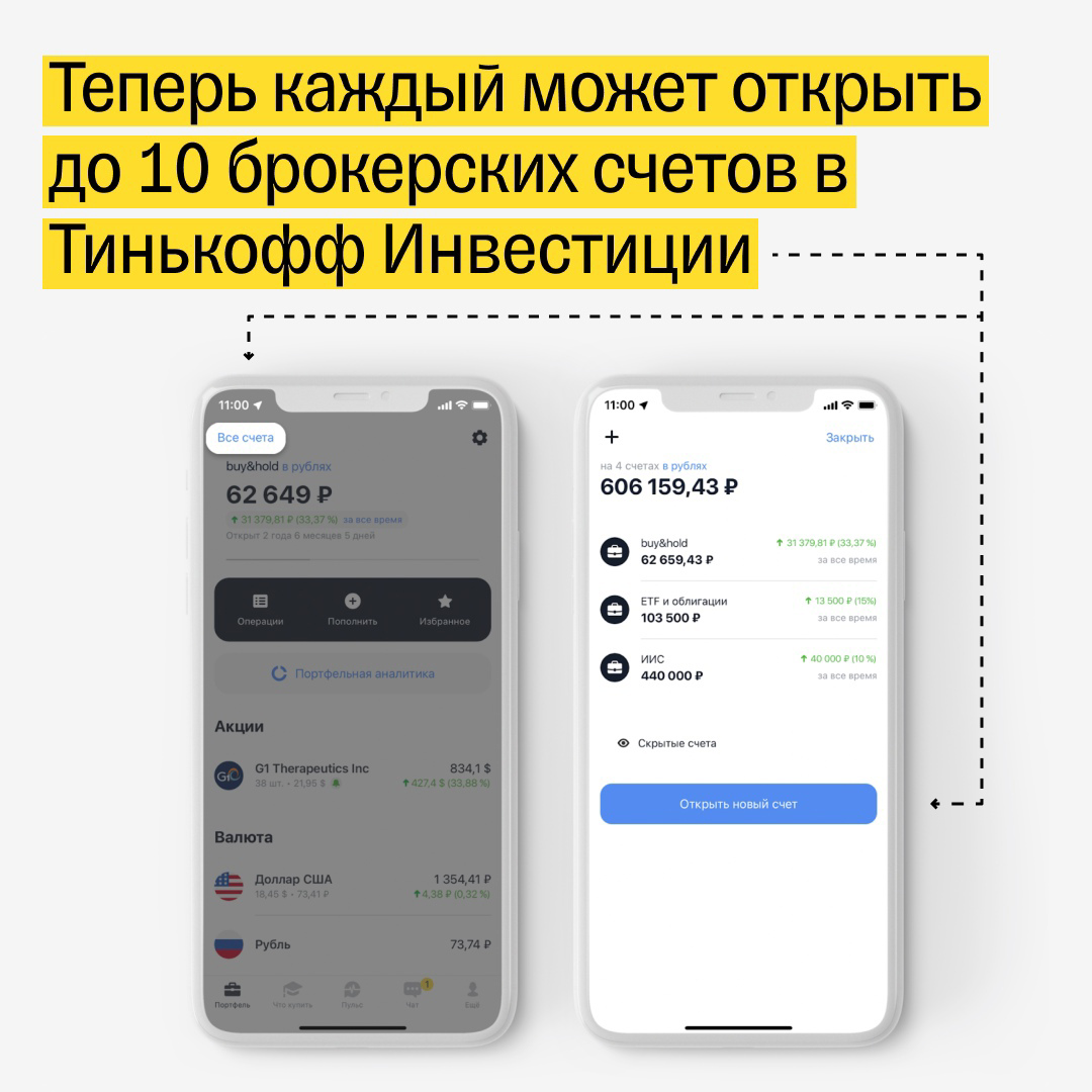 Инструкция как открыть новый брокерский счёт в Тинькофф инвестиции