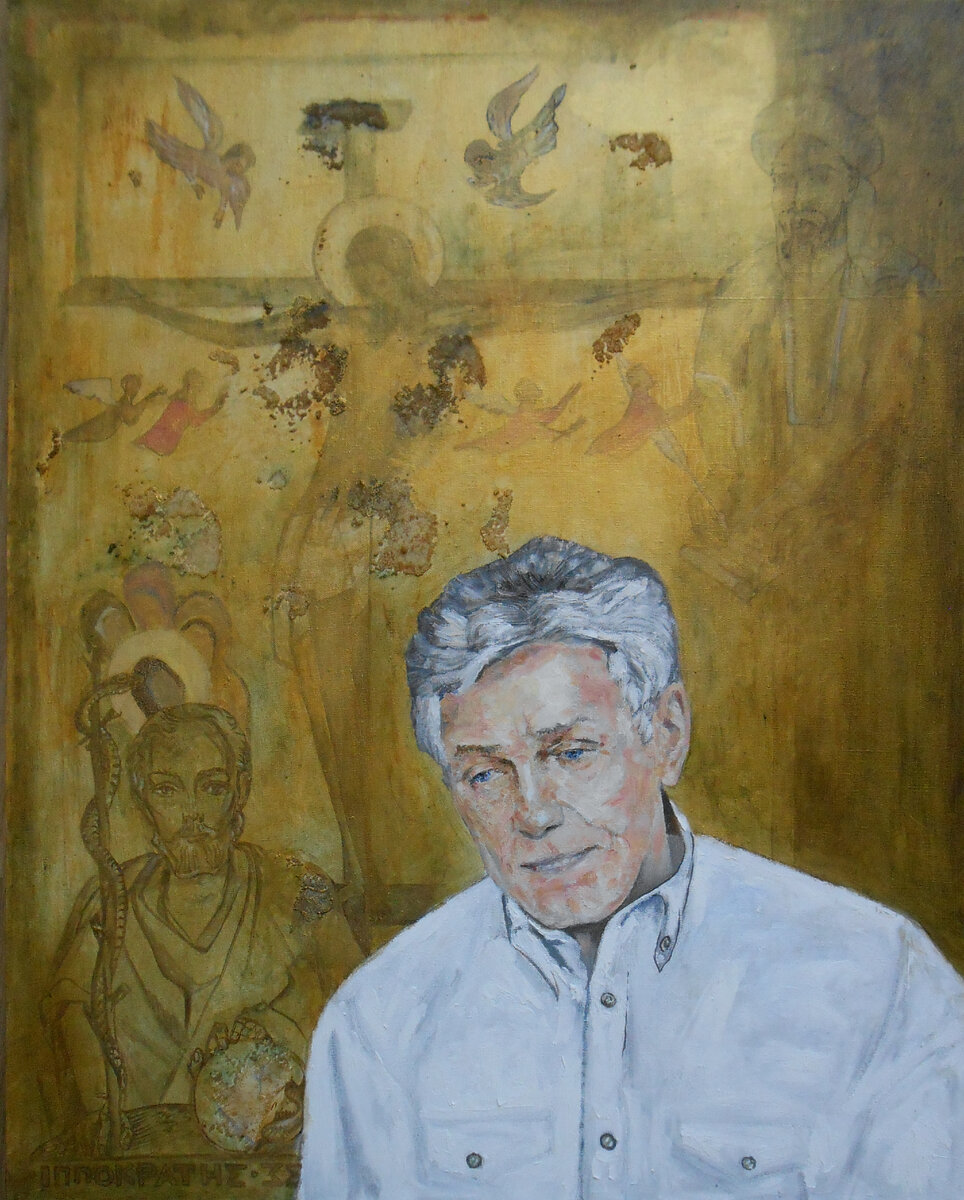 Владислав Иванович Несынов "Портрет пластического хирурга Зеленина Вадима Николаевича" 2022, 90х72, смеш. техника