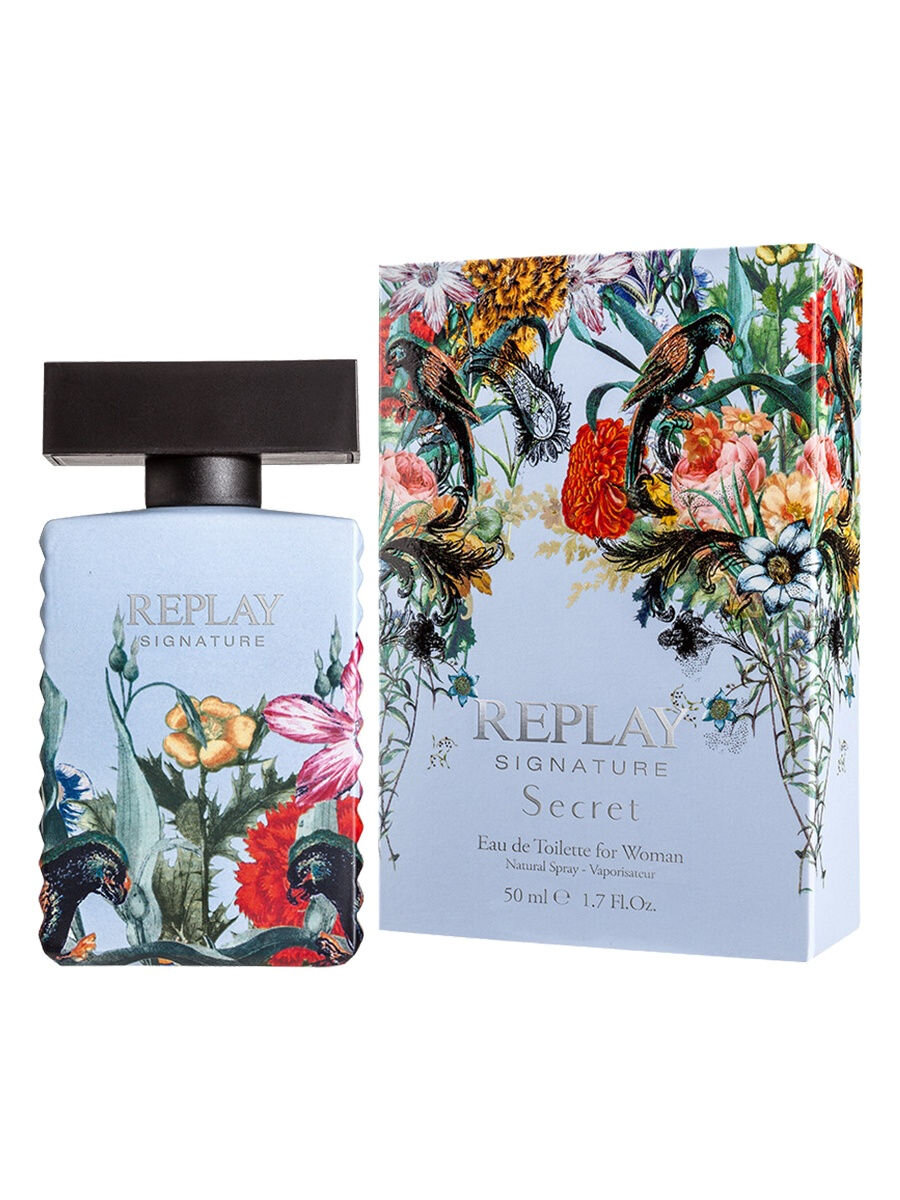 Женский аромат Replay Signature Secret - таинственный, очаровательный и манящий. Он символизирует нетронутость природы, её первозданную красоту и образ обворожительной и женственной особы. Она находится в другом измерении, и это настоящая сказка, настоящая фантазия. Композиция аромата открывается энергичным коктейлем бергамота, искрящегося петигрена и сочной груши. Ноты сердца таят в себе оттенки белой фрезии, апельсинового цвета и жасмина самбак, отражая женственность сильной и влиятельной девушки. Завершают парфюмерную пирамиду аккорды ванили, белого мускуса и кашемирового дерева, опьяняя таинственным ароматом.
