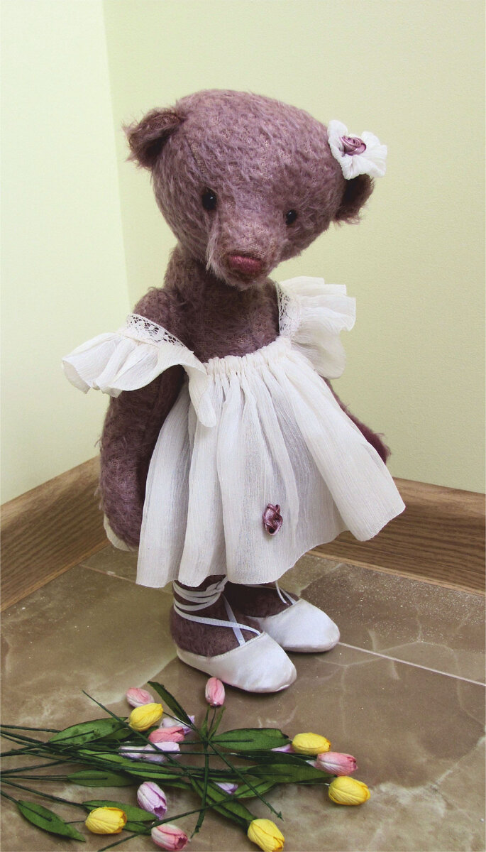Балеринка. Рост 30см. Мохер- антик. Наполнитель- холлофайбер. 2015