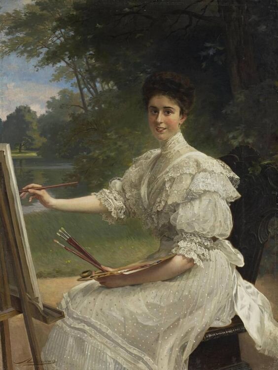 Липгарт Эрнст Карлович. Портрет молодой женщины, Россия. Около 1905 года. 