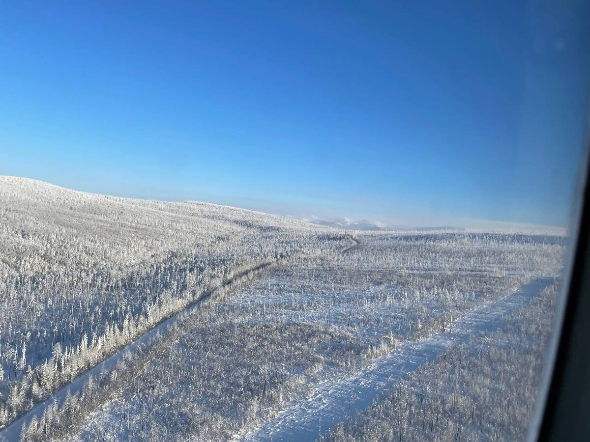 Трасса ЛЭП пролегающая через горы