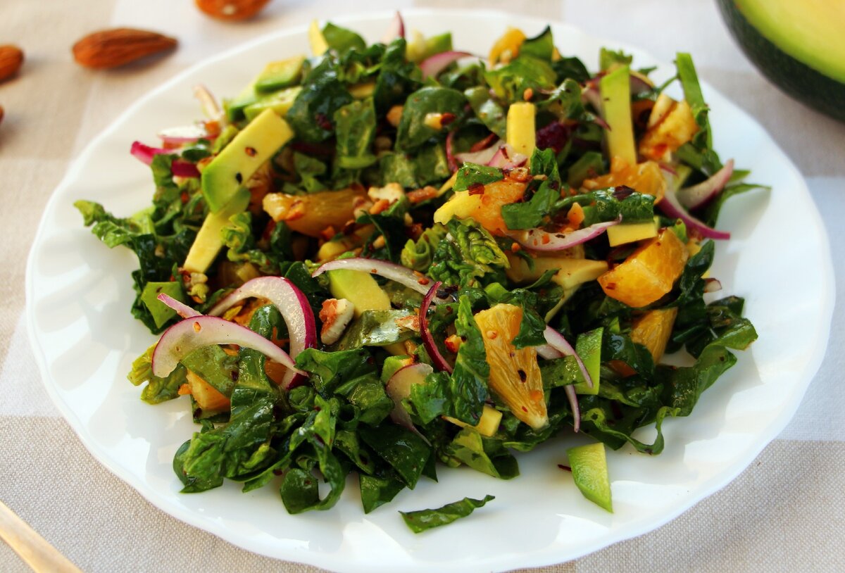 салат со шпинатом