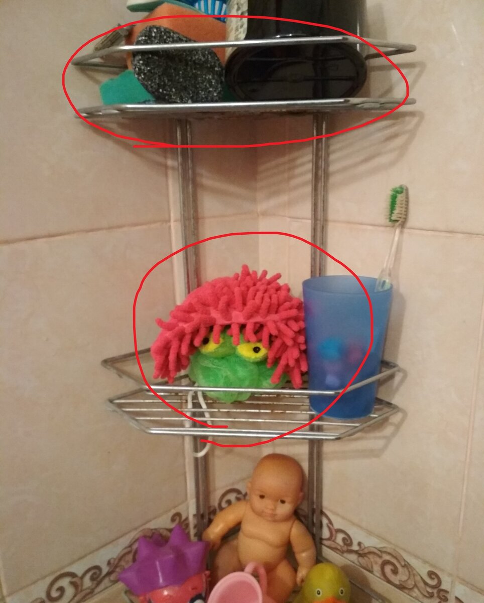 Неправильное хранение мочалок