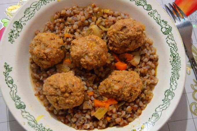 Тефтели "Ежики" (фото автора)