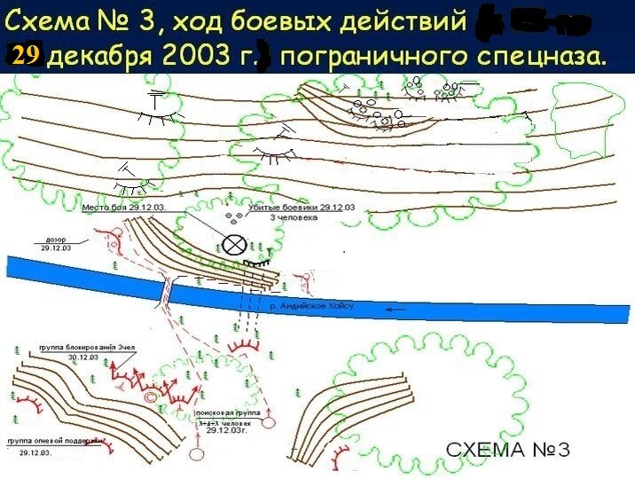 Схема 3.  Бой от 29 декабря 2003 г. - четвертая фаза боя - бой у моста.