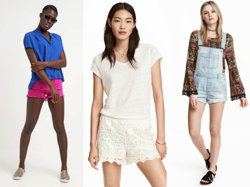 Короткие джинсовые шорты с высокой талией