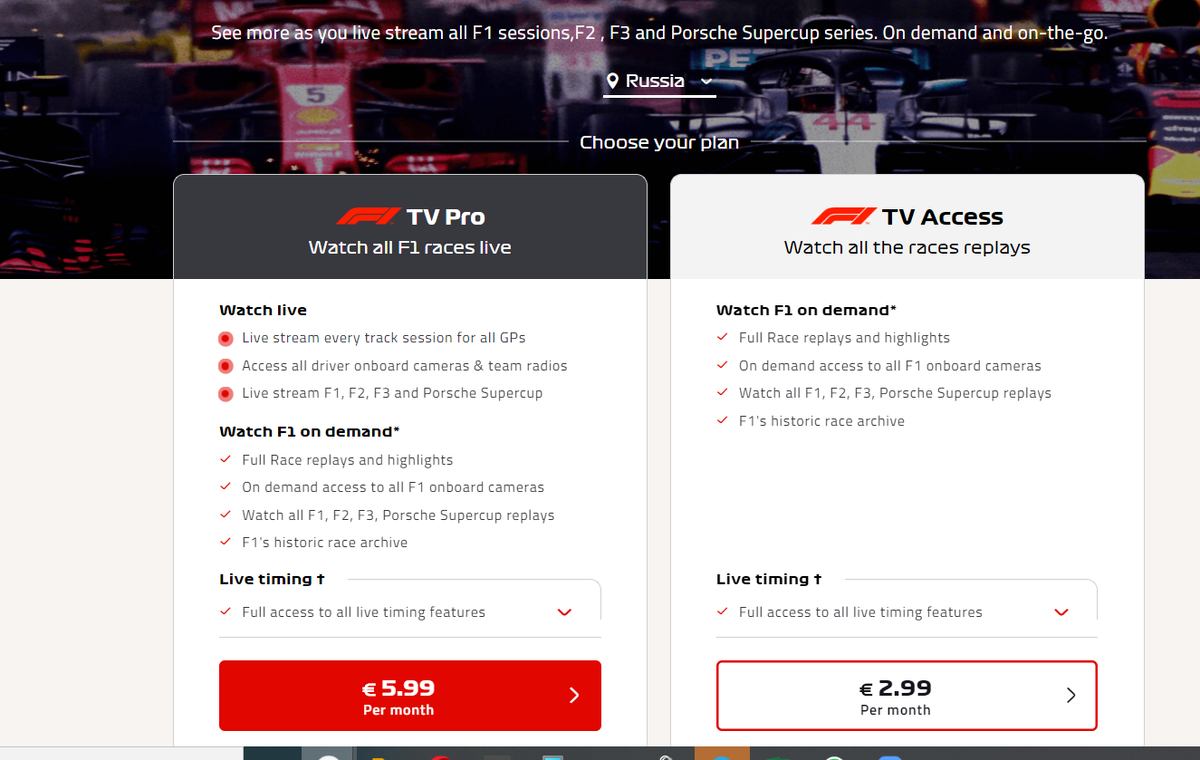 Тарифные планы на официальном сайте https://www.formula1.com/en/subscribe-to-f1-tv.html#en-RU