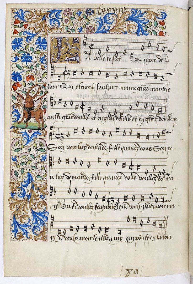 Средневековая рукопись с нотами