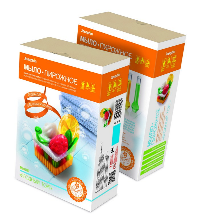 Набор для изготовления мыла – пирожное «Ягодный торт» от «Фантазера». Он подойдет для новичков или детей от 7 лет