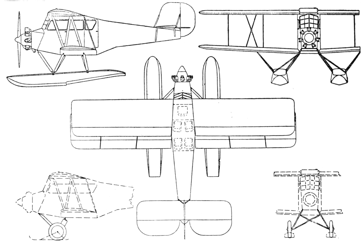 Canadian Vickers Vanessa. Проекции. Фото: журнал L'Air, №184 за 1 июля 1927 года