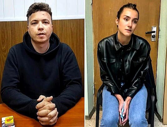 Белорусский активист Роман Протасевич и его подруга София Сапега были арестованы после того, как самолет, на котором они находились, был вынужден приземлиться в минском аэропорту  Фото из открытых источников
