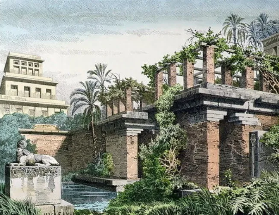 Репродукция Фердинанда Кнаба (1886 г.) того, как представлялись сады