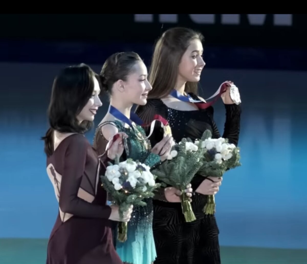 Валиева, Акатьева и Туктамышева -призеры чемпионата России 2022. Источник- Youtube