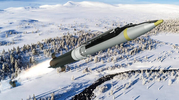 Иллюстрация запуска ракеты комплекса Ground-Launched Small Diameter Bomb (GLSDB). Обложка © SAAB