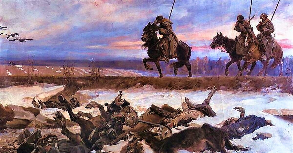 Художник Ю.Коссак. Весна 1813 года.