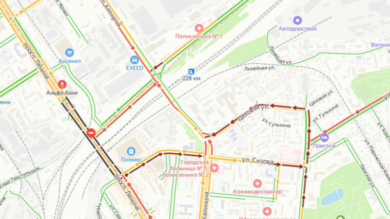     Пробки в Барнауле 7 марта. Яндекс.Пробки.