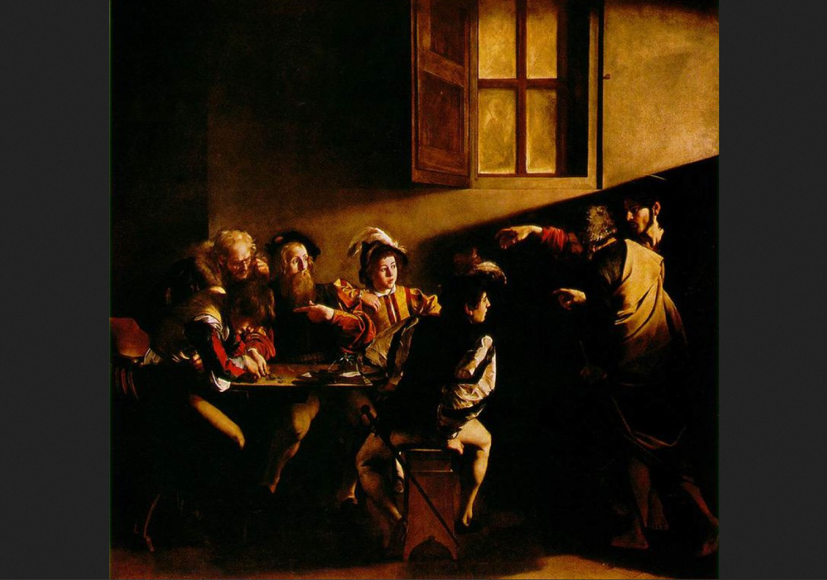Караваджо. "Призвание апостола Матфея". 1599