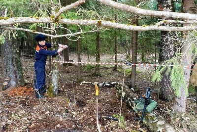    Взрывотехники Подмосковья на обезвреживании боеприпаса времен ВОВ в Рузском округе ©Пресс-служба ГКУ МО «Мособлпожспас»